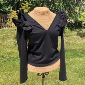 Zara ruffle shoulder top